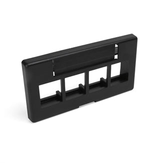 Leviton QuickPort Modular Furniture Faceplate 4-Port Black (49910-SE4)