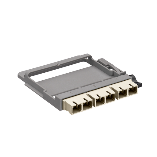 Leviton HDX Fiber Adapter Plate OM1 And OM2 Duplex SC Beige 6 Fibers Phosphor Bronze Sleeve (5FUHD-6IC)