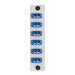 Leviton LGX 6-Pack Plate With LC Duplex Adapters Blue Zirconia Ceramic Sleeve 12 Fibers White (APLW6-LDS)