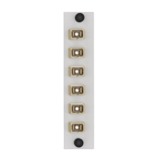 Leviton LGX 6-Pack Plate With SC Adapters Beige Phosphor Bronze Sleeve 6 Fibers White (APLW6-SCM)