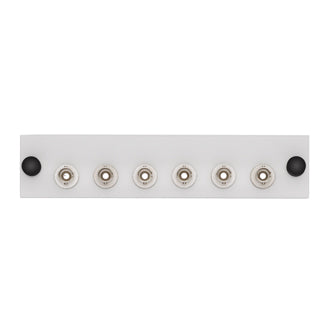 Leviton LGX 6-Pack Plate With ST Adapters Phosphor Bronze Sleeve 6 Fibers White (APLW6-STM)