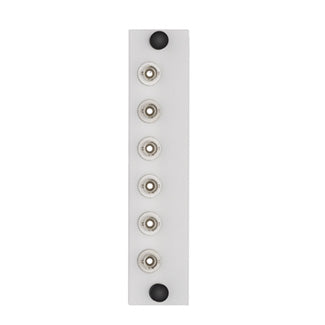 Leviton LGX 6-Pack Plate With ST Adapters Zirconia Ceramic Sleeve 6 Fibers White (APLW6-STS)