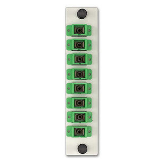 Leviton LGX 8-Pack Plate With SC Adapters Green Zirconia Ceramic Sleeve 8 Fibers White (APLW8-SCA)