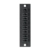 Leviton SDX 8-Pack Metal Adapter Plate Loaded With (8) 12-Fiber MTP Adapters Key Up To Key Down Black Fits Only In SDX Enclosures (5F100-8MP)