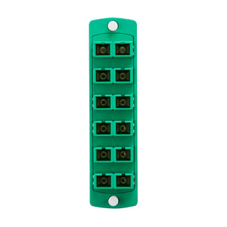 Leviton SDX Precision Molded Plate Green Single-mode/APC OS1/2 Duplex SC 12 Fibers Zirconia Ceramic Sleeve (5F100-2VC)