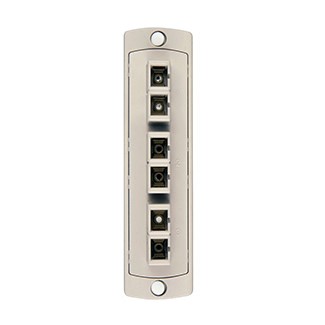 Leviton SDX Precision Molded Plate Beige 62.5/125um Multimode OM1 Duplex SC 6 Fibers Zirconia Ceramic Sleeve (5F100-6IC)