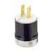 Leviton 20 Amp 250V NEMA L2-20P 2P 2W Plug Locking Blade Industrial Grade Non-Grounding Black-White (7102-C)