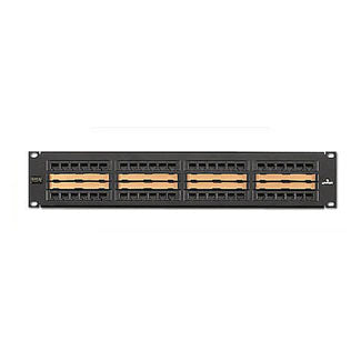 Leviton CAT5e Universal Patch Panel 48-Port 2RU Cable Management Bar Included Centralized Labeling (5G596-C48)