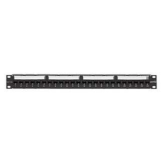 Leviton CAT6a Flat Patch Panel 110-Style meets TIA 19 Inch Rack Mount 24-Port Configured (6A586-U24)