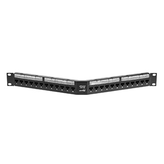 Leviton CAT6a 110-Style Angled Patch Panel 24-Port 1RU (6A587-U24)