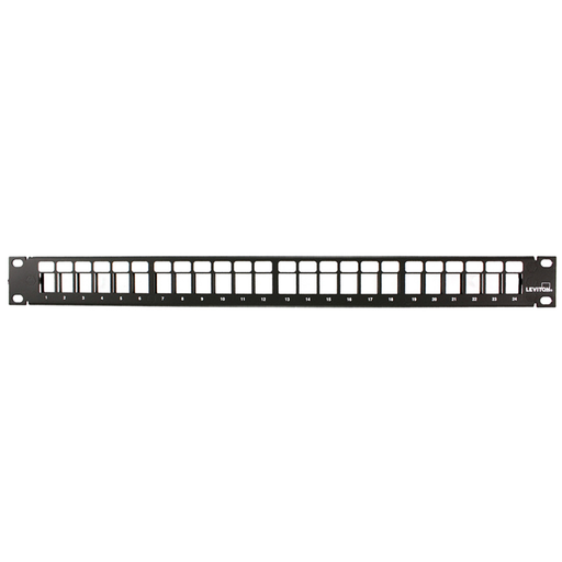Leviton QuickPort Patch Panel 24-Port 1RU Cable Management Bar Included (49255-H24)