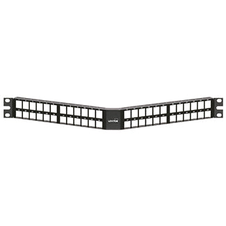 Leviton QuickPort Angled High-Density Patch Panel 48-Port 1RU Angled (49256-D48)