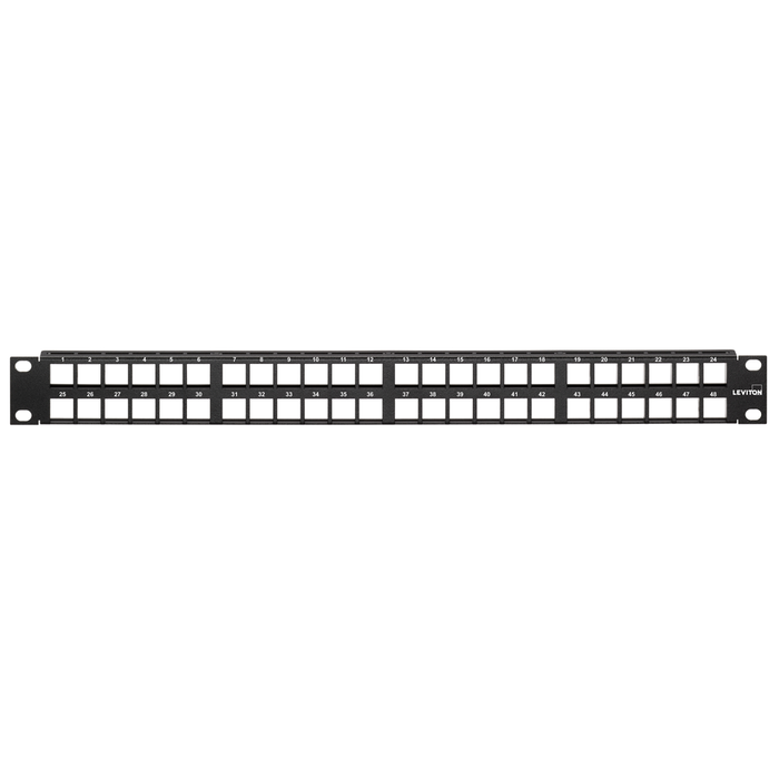 Leviton QuickPort Patch Panel 48 Port 1RU Cable Management Bar Not Included (49255-Q48)