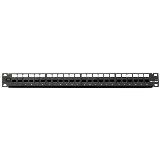 Leviton CAT6 QuickPort Patch Panel 24-Port 1RU Cable Management Bar Included (69270-U24)