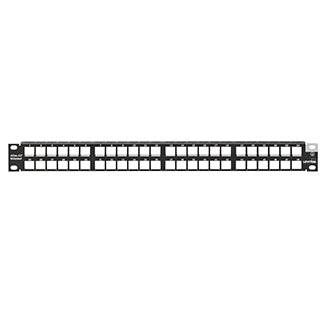 Leviton Shielded QuickPort Patch Panel 48-Port 1RU High density Rear Cable Manager Sold Separately (4S255-D48)