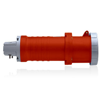 Leviton 100 Amp 480V 3-Phase 3P 4W North American Pin And Sleeve Connector Industrial Grade IP67 Watertight Red (4100C7W)