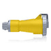 Leviton 20 Amp 125V 2P 3W North American Pin And Sleeve Connector Industrial Grade IP67 Watertight Yellow (320C4W)