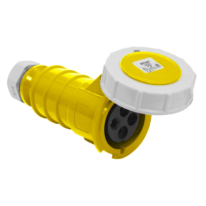 Leviton 20 Amp 125V 2P 3W North American Pin And Sleeve Connector Industrial Grade IP67 Watertight Yellow (320C4W)