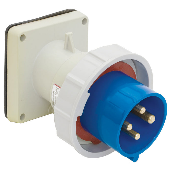 Leviton 100 Amp 250V 2P 3W Inlet North American Pin And Sleeve Inlet Industrial Grade IP67 Watertight Blue (3100B6W)