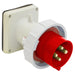 Leviton 100 Amp 480V 2P 3W Inlet North American Pin And Sleeve Inlet Industrial Grade IP67 Watertight Red (3100B7W)