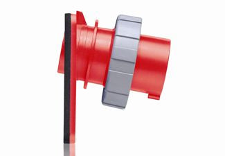 Leviton 30 Amp 277/480V 3-Phase WYE 4P 5W Inlet North American Pin And Sleeve Inlet Industrial Grade IP67 Watertight Red (530B7W)