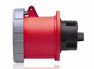 Leviton 100 Amp 480V 2P 3W Outlet North American Pin And Sleeve Receptacle Industrial Grade IP67 Watertight Red (3100R7W)