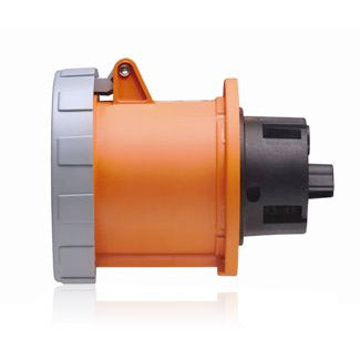 Leviton 100 Amp 125/250V 3P 4W Outlet North American Pin And Sleeve Receptacle Industrial Grade IP67 Watertight Orange (4100R12W)
