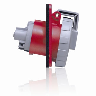 Leviton 30 Amp 480V 2P 3W Outlet North American Pin And Sleeve Receptacle Industrial Grade IP67 Watertight Red (330R7W)