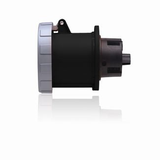 Leviton 60 Amp 600V 3-Phase 3P 4W Outlet North American Pin And Sleeve Receptacle Industrial Grade IP67 Watertight Black (460R5W)