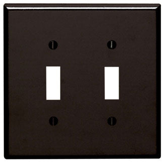 Leviton 2-Gang Toggle Device Switch Wall Plate Oversized Thermoset Device Mount Brown (85109)