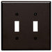 Leviton 2-Gang Toggle Device Switch Wall Plate Oversized Thermoset Device Mount Brown (85109)