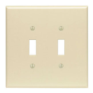 Leviton 2-Gang Toggle Device Switch Wall Plate Oversized Thermoset Device Mount Ivory (86109)