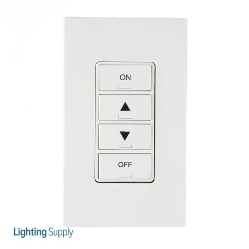 Leviton Provolt Low Voltage Switch 4-Button Compatible With 4-Button Change Kits (RDGSW-4Ex) White With Wall Plate (PLVSW-4LW)