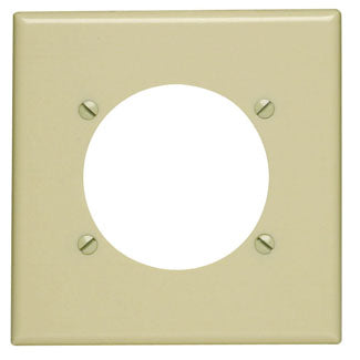 Leviton 2-Gang Flush Mount 2.465 Inch Diameter Device Receptacle Wall Plate Standard Size Thermoset Device Mount Ivory And (80530-I)