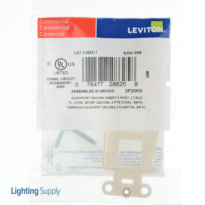 Leviton QuickPort Decora Insert 3-Port Light Almond (41643-T)