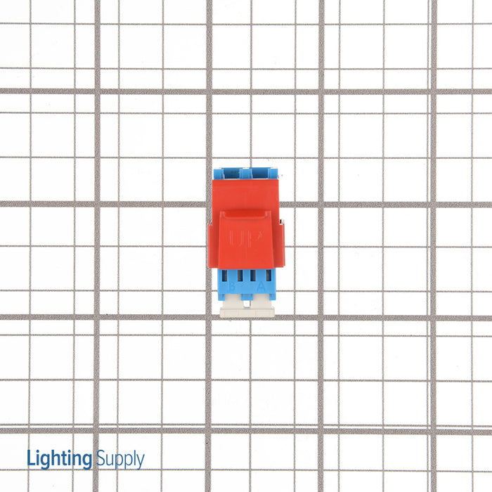 Leviton QuickPort Duplex LC Adapter Shuttered Blue/Crimson Red (41086-SLR)
