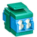 Leviton QuickPort Duplex LC Adapter Shuttered Blue/Green (41086-SLV)