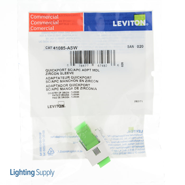 Simplex Leviton Leviton 41085-ASW QuickPort Simplex SC Adapter SM/APC — Lighting Supply