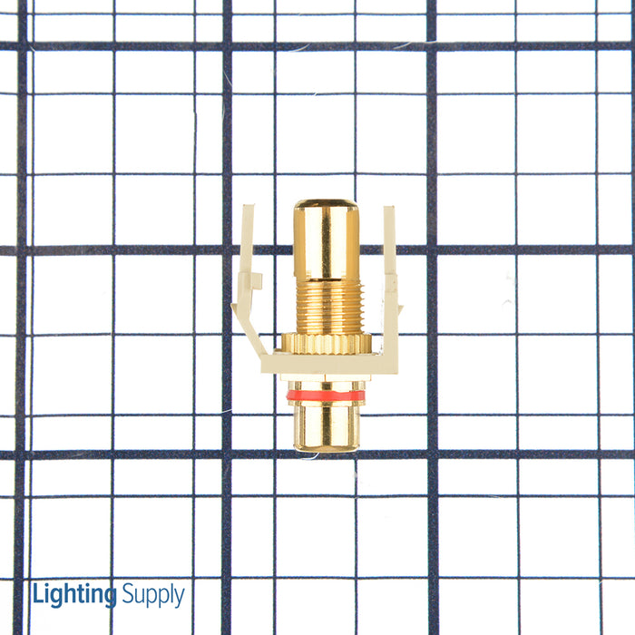 Leviton RCA Feedthrough QuickPort Connector Gold-Plated Red Stripe Ivory Housing (40830-BIR)