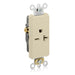 Leviton Decora Plus Single Receptacle Outlet Commercial Spec Grade Smooth Face 20 Amp 250V Side Wire NEMA 6-20R 2 (16441-I)