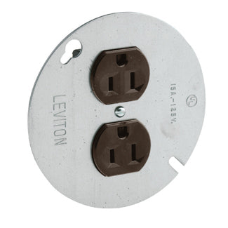 Leviton Duplex Receptacle Outlet Commercial Spec Grade Mounted To 4 Inch Cover 15 Amp 125V Side Wire NEMA 5-15R 2-Pol3 3-Wire Black (5042)