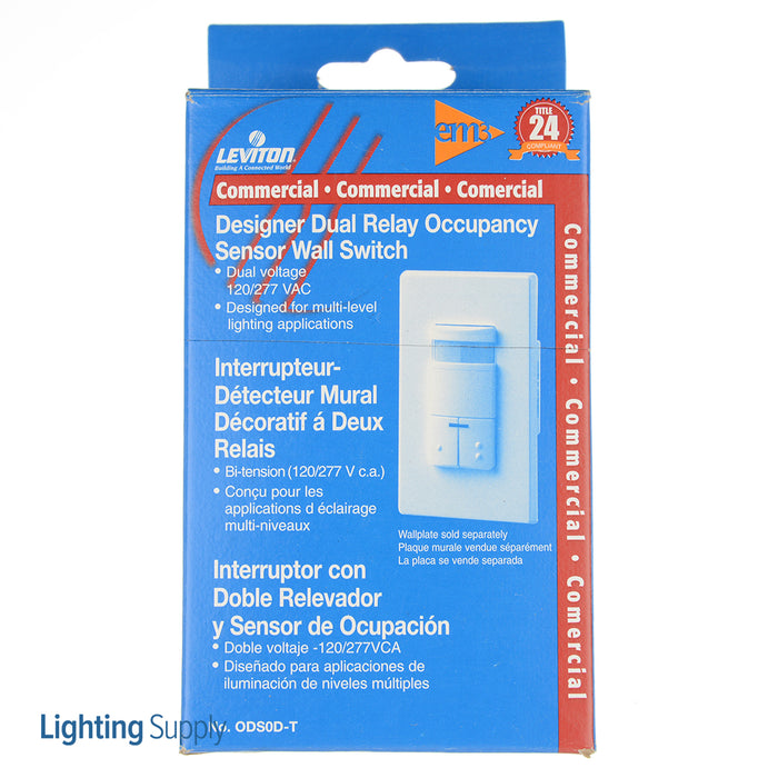 Leviton Relay1 Auto On/Auto Off Relay2 Manual On/Auto Off PIR Occupancy Sensor Vandal-Resistant PIR Lens Manual 2-Pole Wall Switches (ODS0D-TDI)