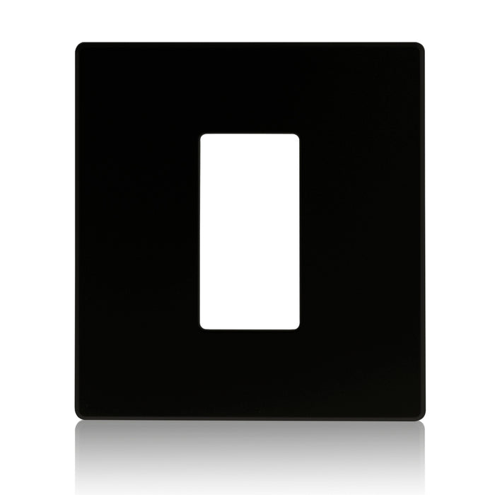 Leviton Renoir II Wall Plate For Use With 0 Narrow Dimmers And 1 Wide Dimmer With No Fins Removed Black (AWP0F-1E)