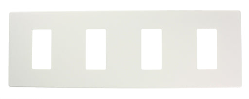 Leviton Renoir II Wall Plate 4 Wide Dimmers Standard Fins Removed White (AWP00-4W)