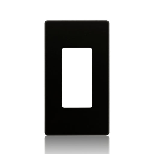 Leviton Renoir II Wall Plate For Use With 1 Narrow Dimmer And 0 Wide Dimmers With No Fins Removed Black (AWP0F-10E)