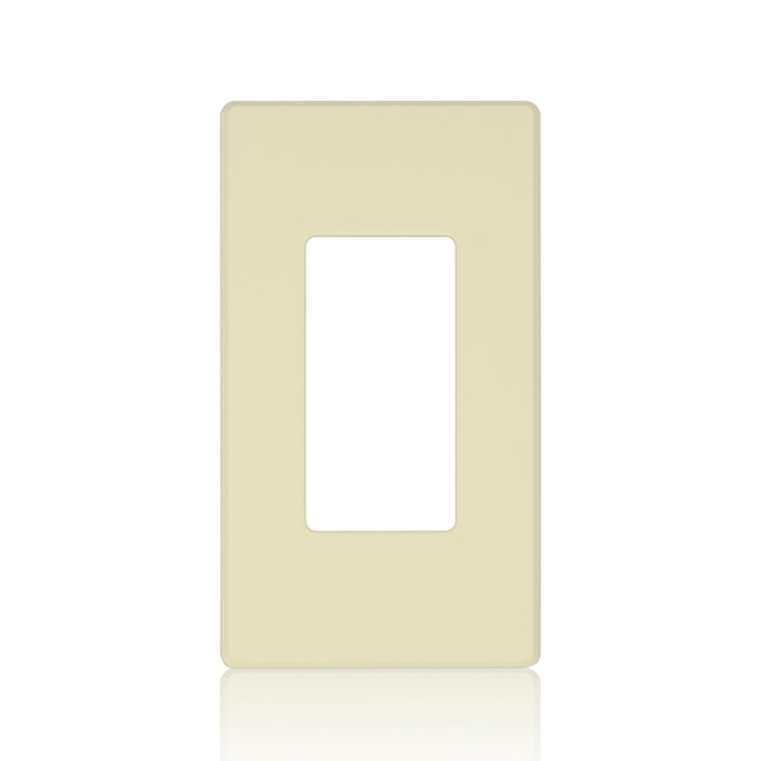 Leviton Renoir II Wall Plate For Use With 1 Narrow Dimmer And 0 Wide Dimmers With No Fins Removed Ivory (AWP0F-10I)