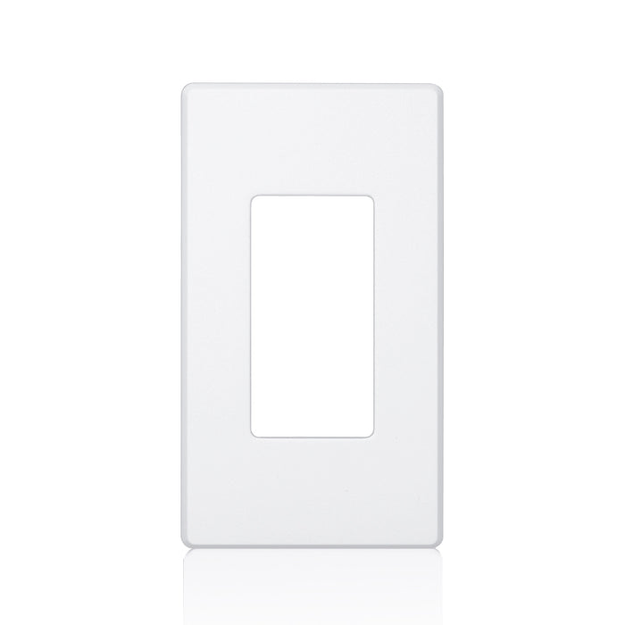 Leviton Renoir II Wall Plate For Use With 1 Narrow Dimmer And 0 Wide Dimmers With No Fins Removed White (AWP0F-10W)