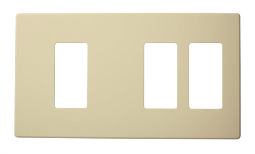 Leviton Renoir II Wall Plate For Use With 3 Narrow 1 Wide Dimmers Standard Fins Removed Ivory (AWP00-31I)
