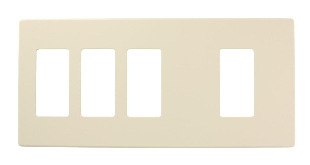 Leviton Renoir II Wall Plate 3 Narrow Dimmers And 1 Wide Dimmer All Fins Remain On Black (AWP0F-31E)