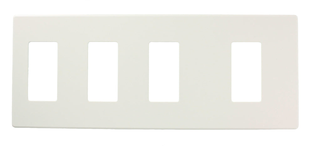 Leviton Renoir II Wall Plate 3 Narrow Dimmers And 1 Wide Dimmer All Fins Remain On White (AWP0F-31W)